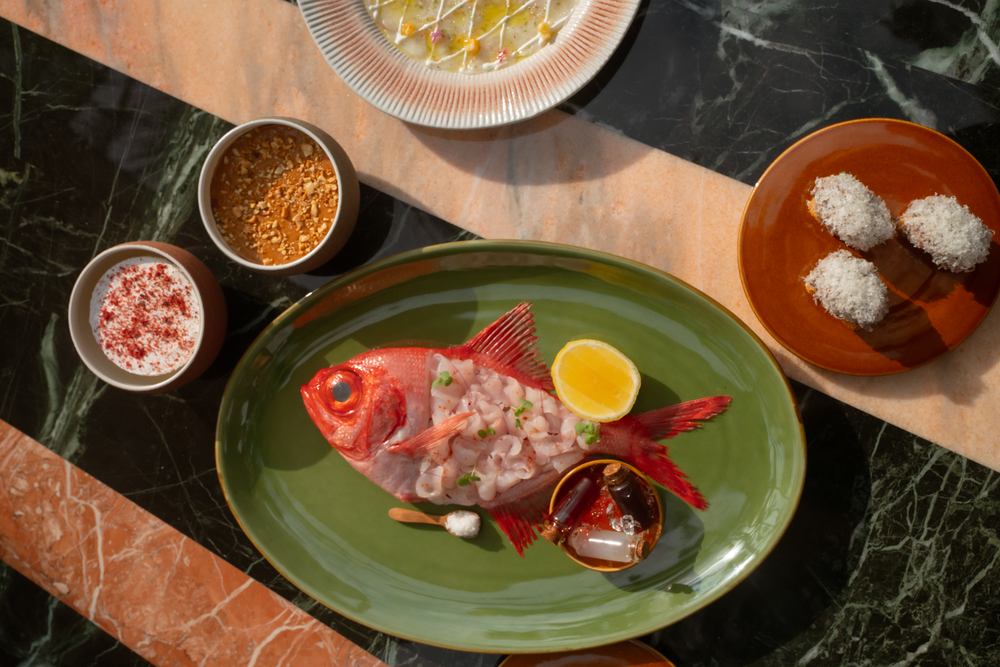 Catch of the Day Sashimi with ponzu, chili oil and lime at Alunê