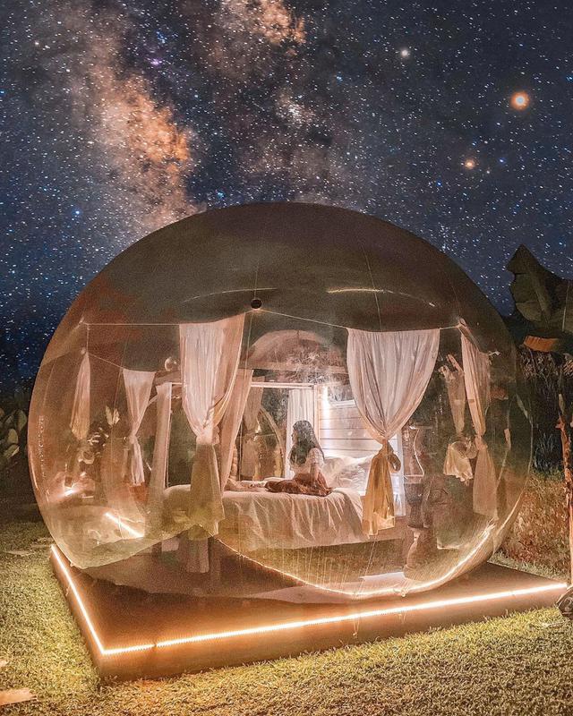 Sleep in a clear bubble