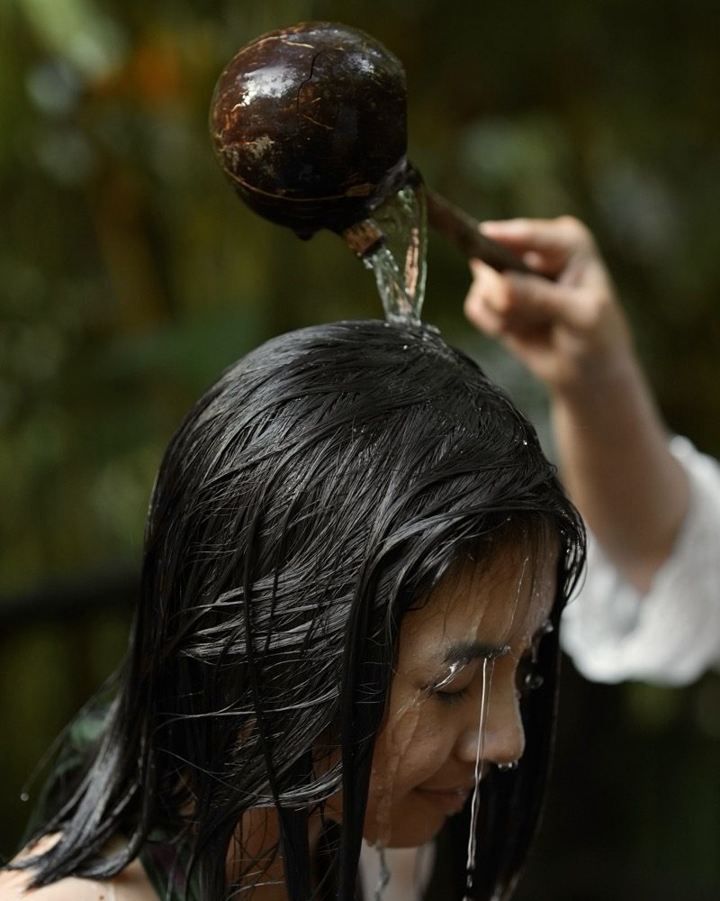 Penglukatan water purification ritual at Pravi Spa Cicada Resort Bali Ubud